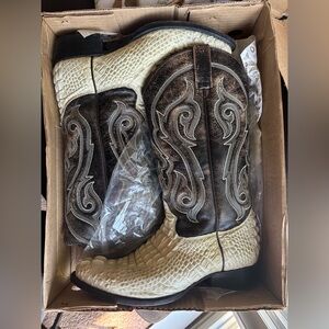 Brown and Cream Cowboy Western Boots